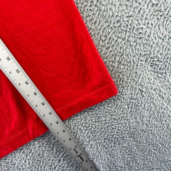 Vintage Santa Shirt Men's Large Red Graphic Single Stitch Christmas USA Made 90s - Picture 4 of 8